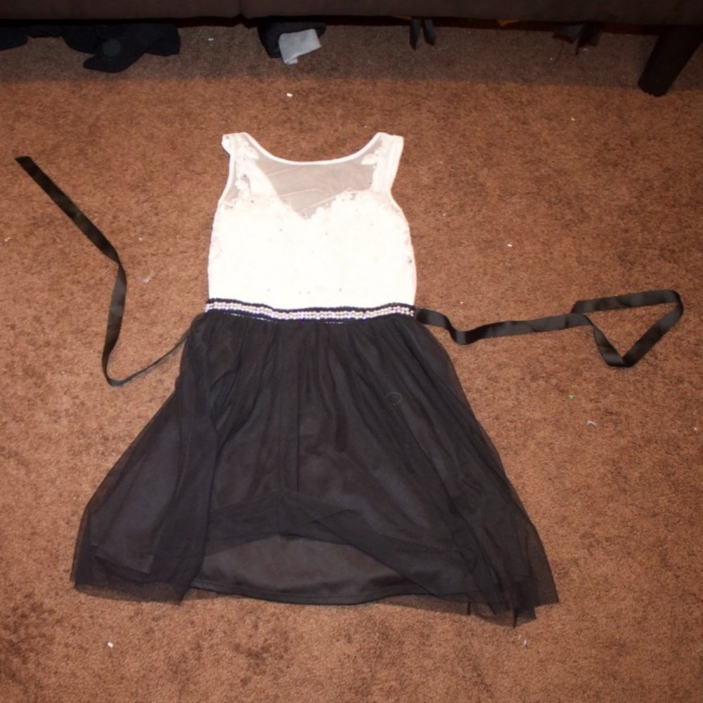 Love Reign White and Black Detailed Dress
